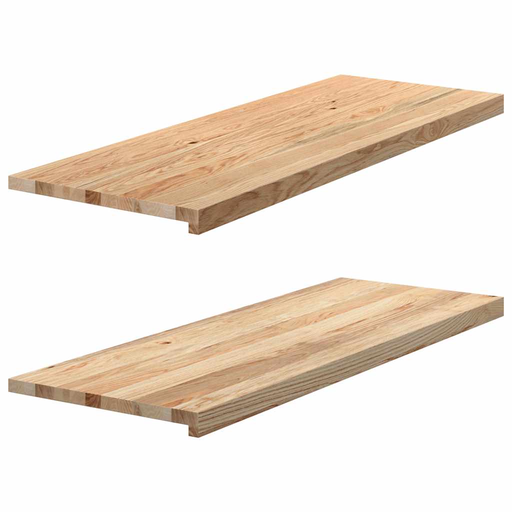 vidaXL Parapety 2 szt., surowe, 110x40x2 cm, lite drewno dębowe