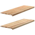 vidaXL Parapety 2 szt., surowe, 120x40x2 cm, lite drewno dębowe