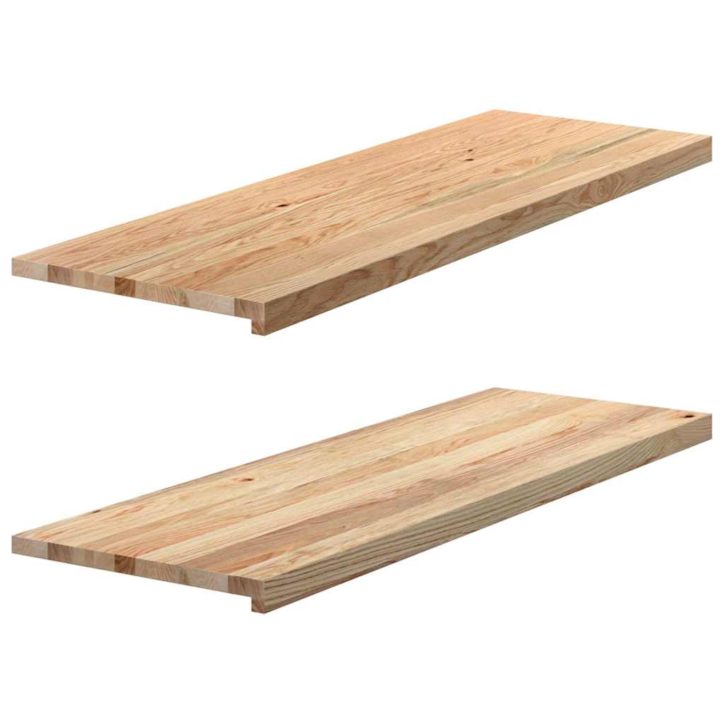 vidaXL Parapety 2 szt., surowe, 120x40x2 cm, lite drewno dębowe
