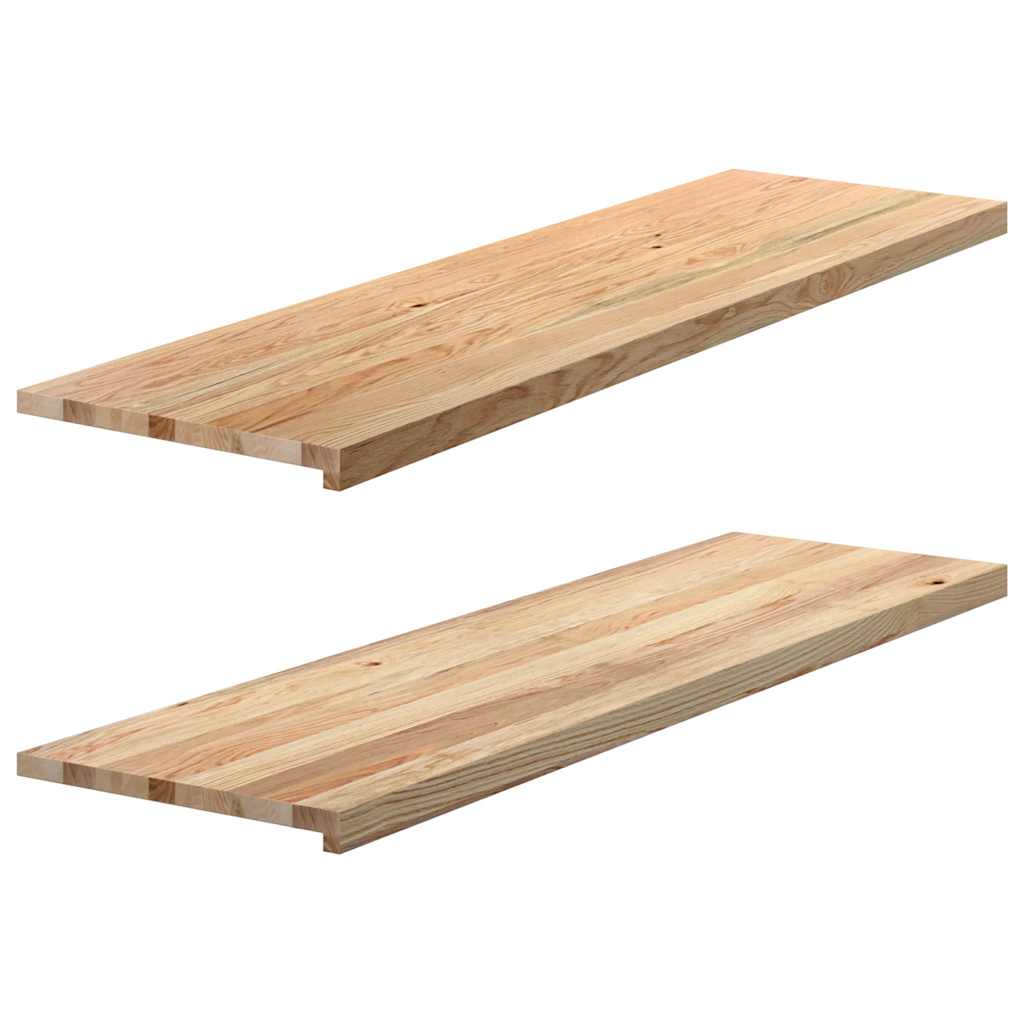 vidaXL Parapety 2 szt., surowe, 140x40x2 cm, lite drewno dębowe