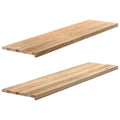 vidaXL Parapety 2 szt., surowe, 160x40x2 cm, lite drewno dębowe