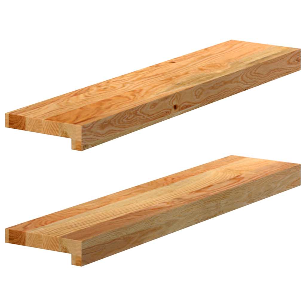 vidaXL Parapety 2 szt., jasnobrązowy, 70x15x2 cm, lite drewno dębowe