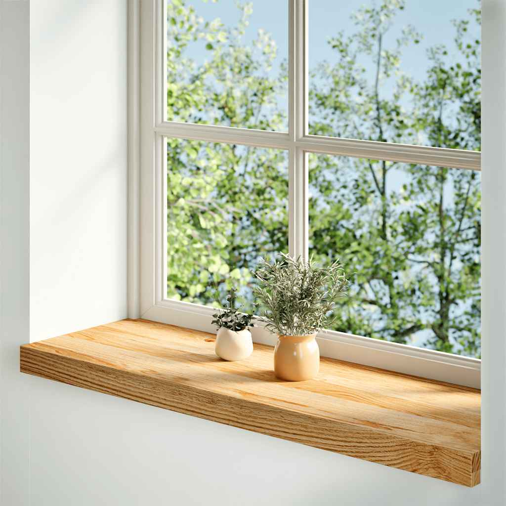 vidaXL Parapety 2 szt., jasnobrązowy, 80x30x2 cm, lite drewno dębowe