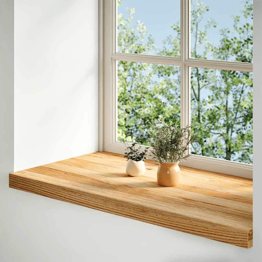 vidaXL Parapety 2 szt., jasnobrązowy, 80x40x2 cm, lite drewno dębowe