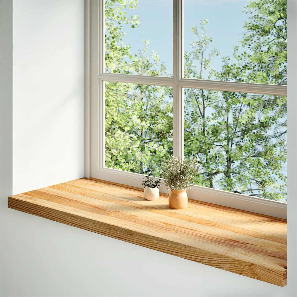 vidaXL Parapety 2 szt., jasnobrązowy, 120x40x2 cm, lite drewno dębowe