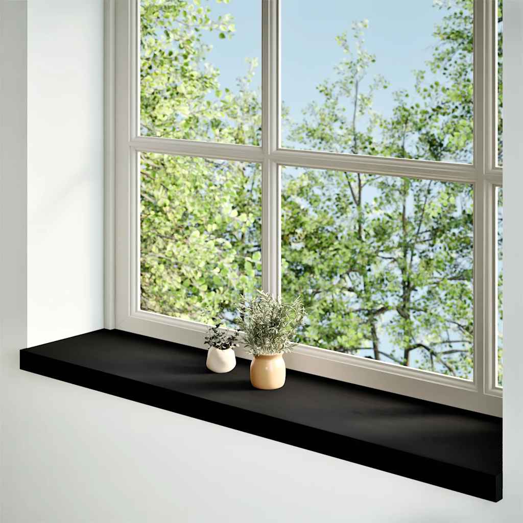 vidaXL Parapety 2 szt., brązowoczarny, 100x25x2 cm, lite drewno dębowe