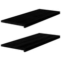 vidaXL Parapety 2 szt., brązowoczarny, 100x40x2 cm, lite drewno dębowe