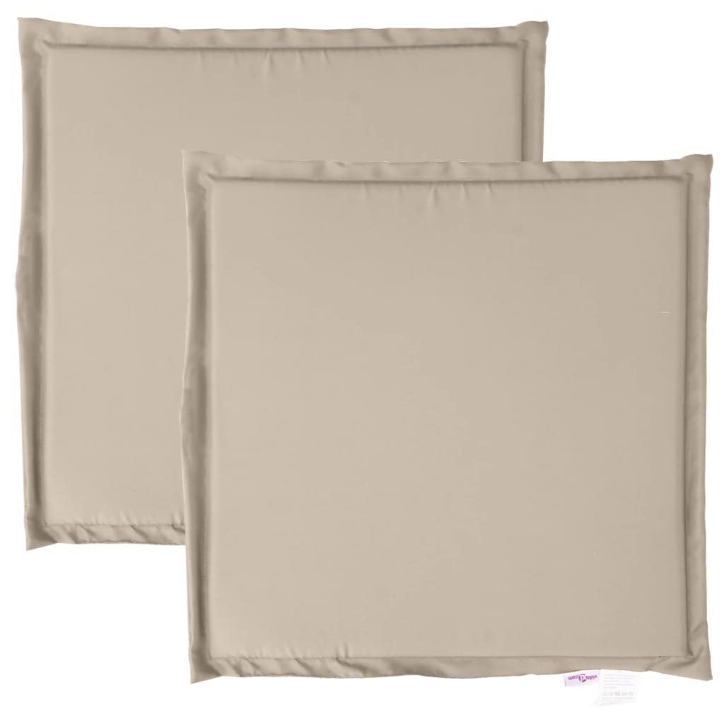 vidaXL Podkładki na siedziska ogrodowe, 2 szt., taupe, 45x45x2 cm