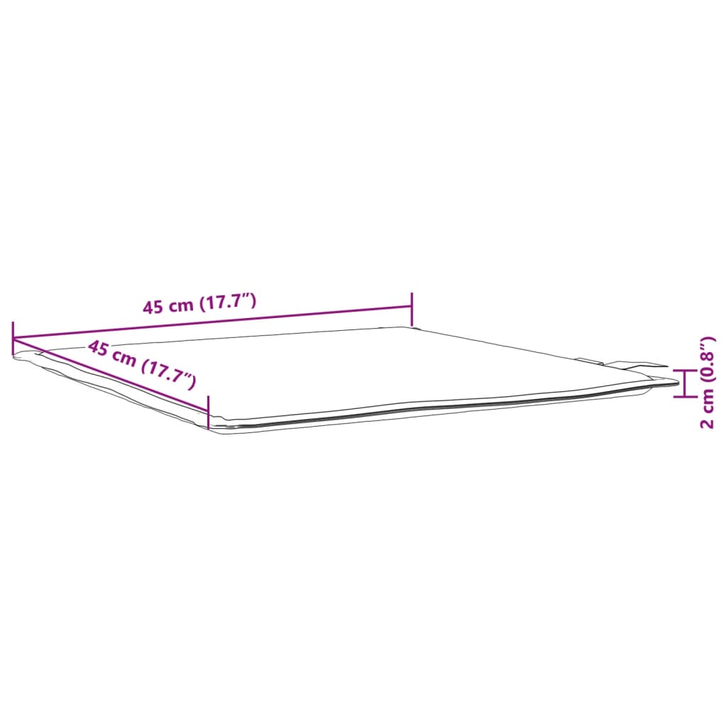 vidaXL Podkładki na siedziska ogrodowe, 2 szt., kremowe, 45x45x2 cm