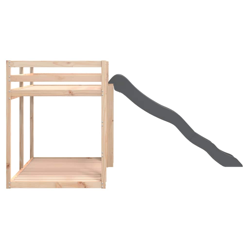 vidaXL Łóżko piętrowe ze zjeżdżalnią i drabinką, 90x190 cm