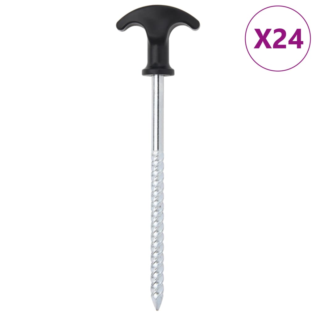 vidaXL Śledzie do namiotu, 24 szt., 17 cm, Ø7 mm, stal galwanizowana