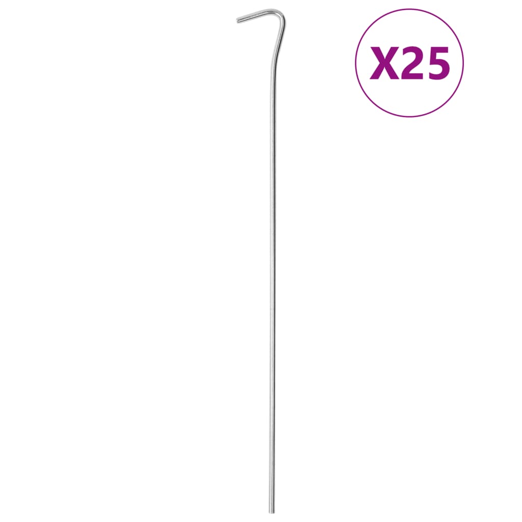 vidaXL Śledzie do namiotu, 25 szt., 30 cm, Ø4 mm, stal galwanizowana