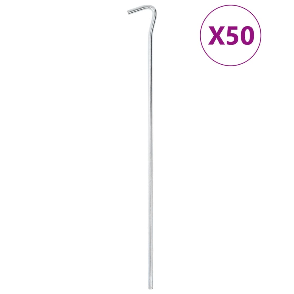 vidaXL Śledzie do namiotu, 50 szt., 30 cm, Ø7 mm, stal galwanizowana