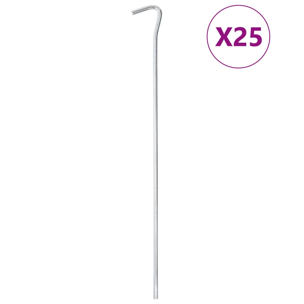 vidaXL Śledzie do namiotu, 25 szt., 30 cm, Ø7 mm, stal galwanizowana