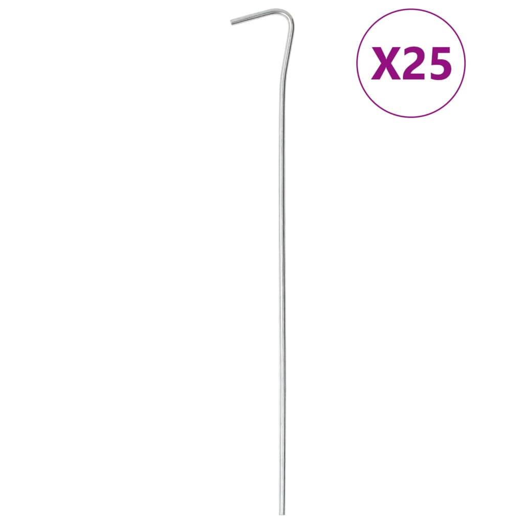 vidaXL Śledzie do namiotu, 25 szt., 23 cm, Ø3 mm, stal galwanizowana