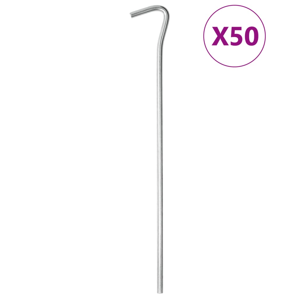 vidaXL Śledzie do namiotu, 50 szt., 23 cm, Ø5 mm, stal galwanizowana