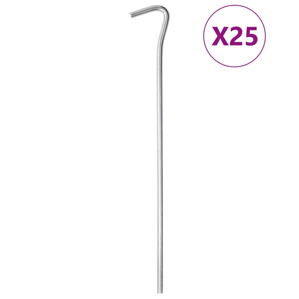 vidaXL Śledzie do namiotu, 25 szt., 23 cm, Ø5 mm, stal galwanizowana