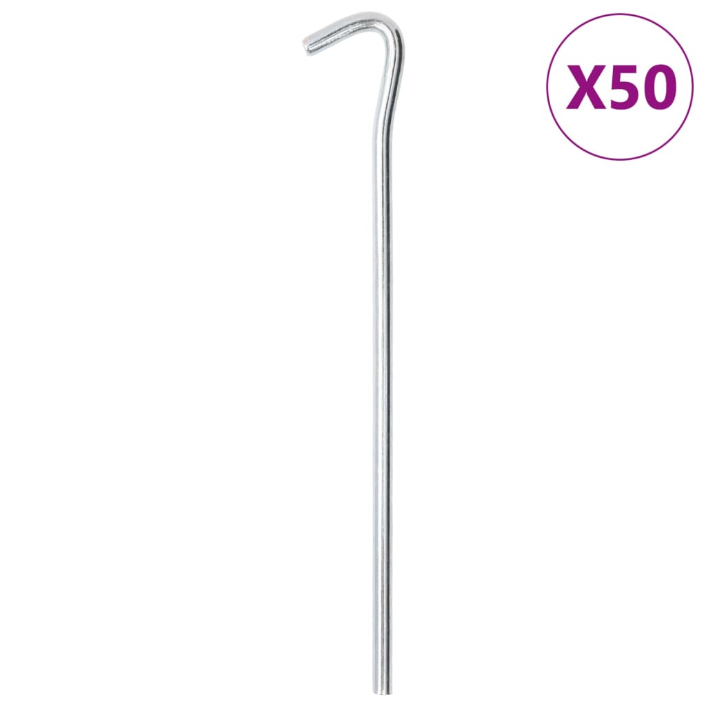 vidaXL Śledzie do namiotu, 50 szt., 23 cm, Ø7 mm, stal galwanizowana
