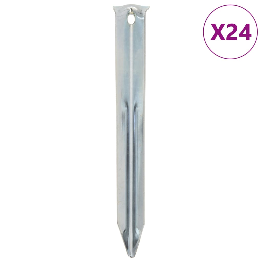 vidaXL Śledzie do namiotu, 24 szt., 17 cm, Ø20 mm, stal galwanizowana