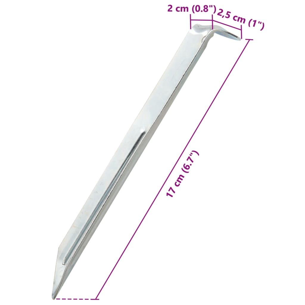 vidaXL Śledzie do namiotu, 24 szt., 17 cm, Ø20 mm, stal galwanizowana