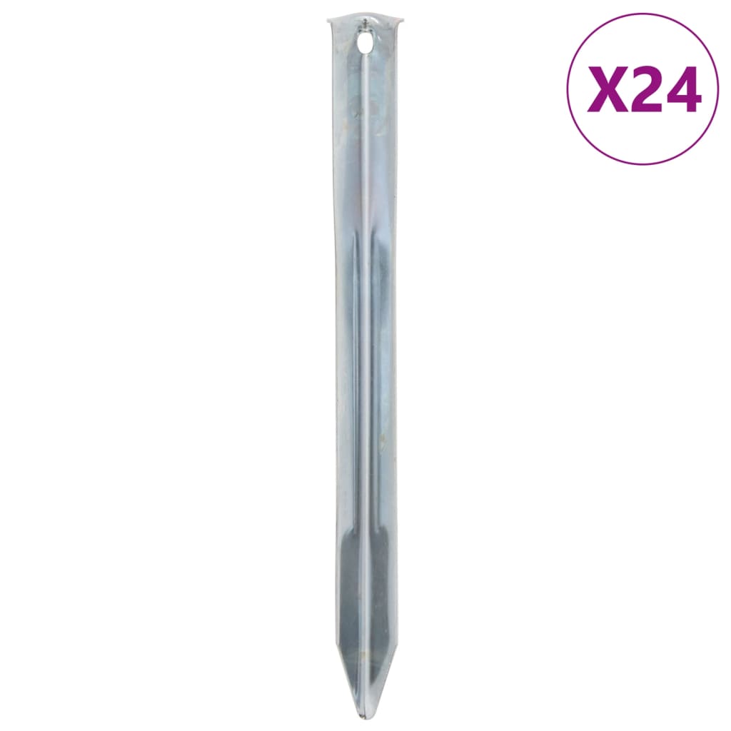 vidaXL Śledzie do namiotu, 24 szt., 22 cm, Ø20 mm, stal galwanizowana