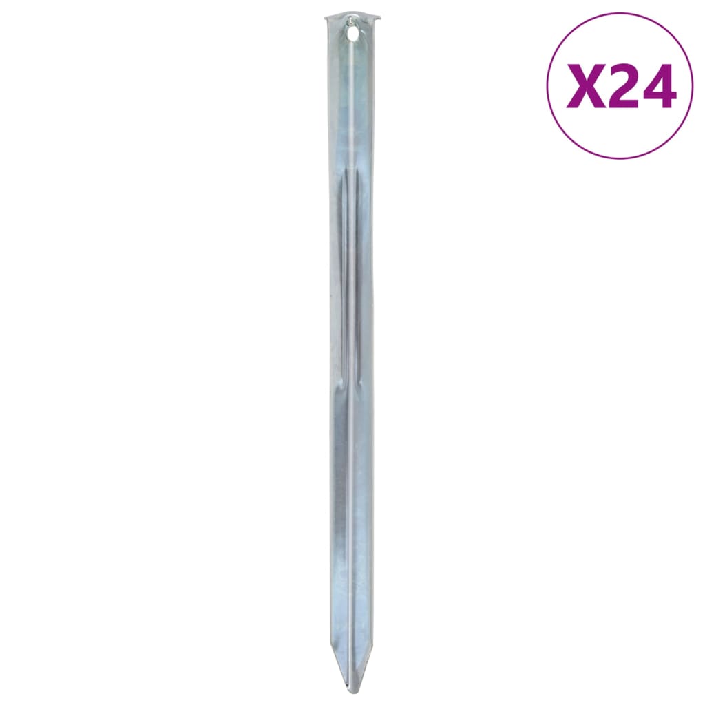 vidaXL Śledzie do namiotu, 24 szt., 30 cm, Ø20 mm, stal galwanizowana