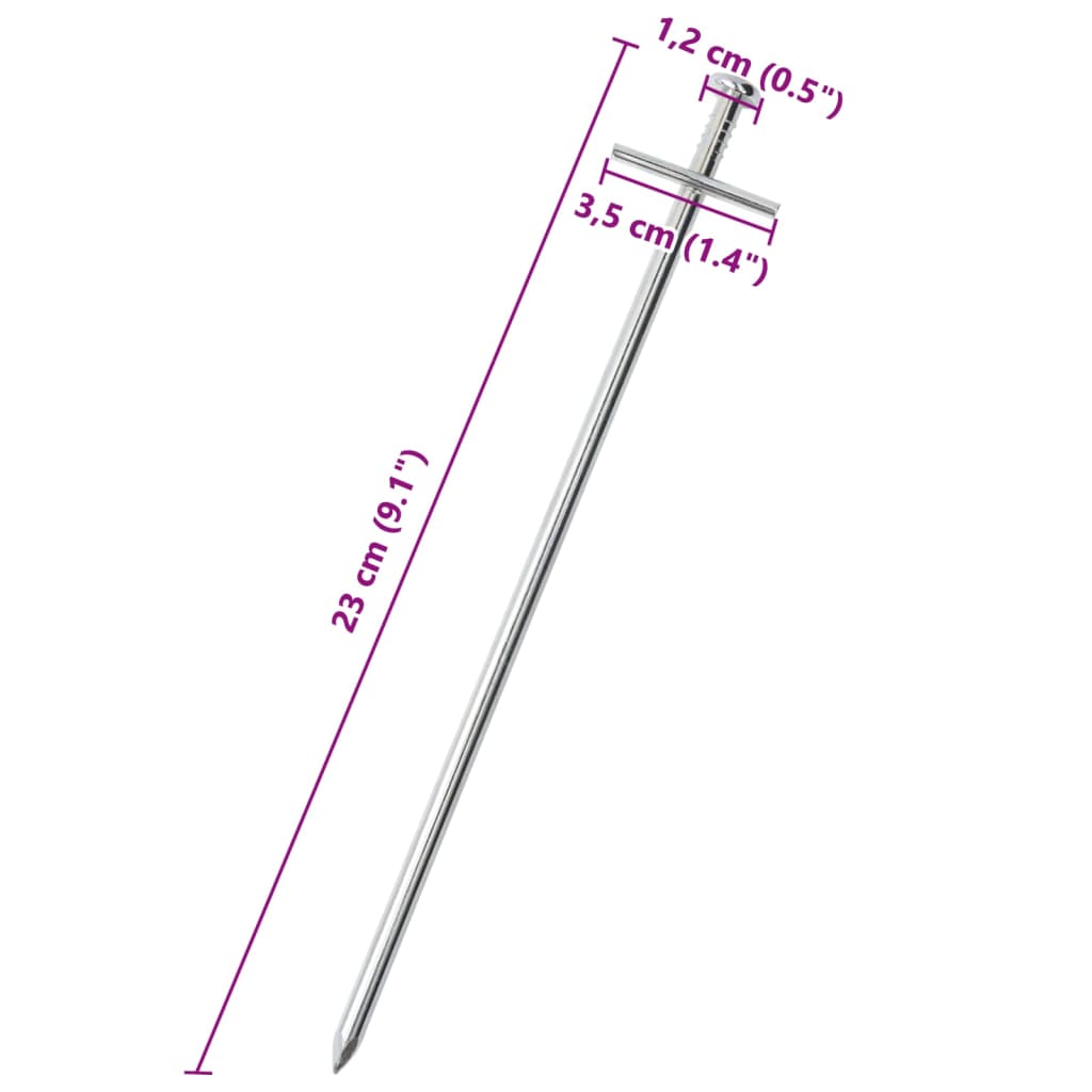 vidaXL Śledzie do namiotu, 24 szt., 23 cm, Ø6 mm, stal galwanizowana
