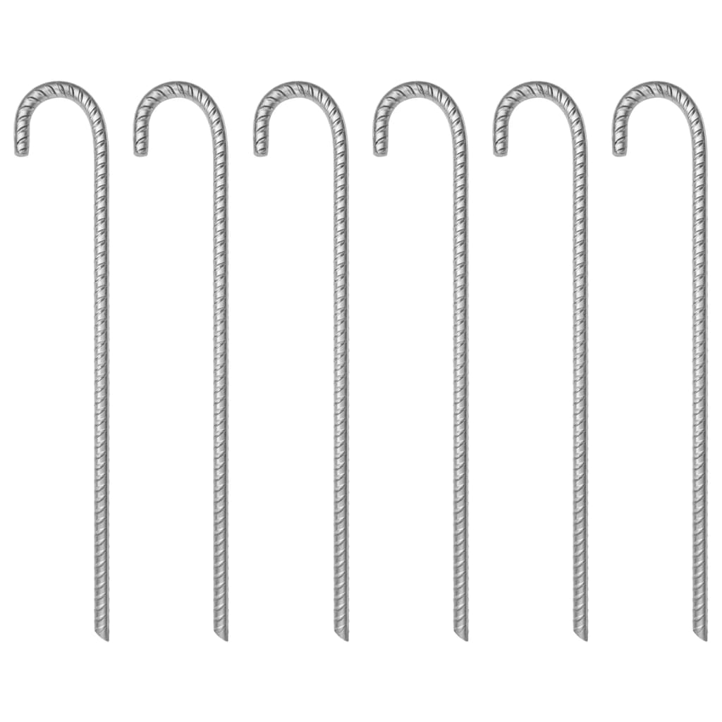 vidaXL Śledzie do namiotu, 6 szt., 41,5 cm, Ø12 mm, stal galwanizowana