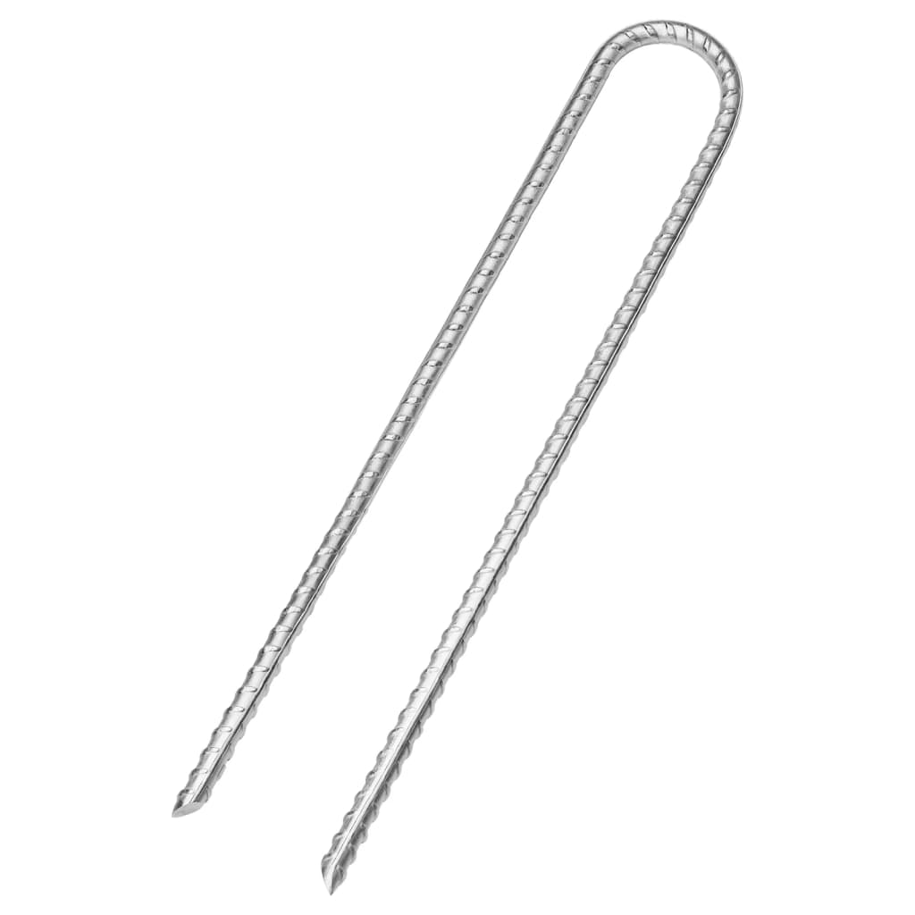vidaXL Śledzie do namiotu, 6 szt., kształt U, 30 cm, Ø7 mm, stal
