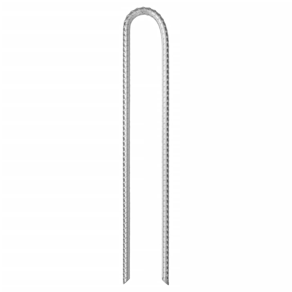 vidaXL Śledzie do namiotu, 6 szt., kształt U, 37 cm, Ø10 mm, stal