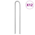 vidaXL Śledzie do namiotu, 12 szt., kształt U, 37 cm, Ø10 mm, stal