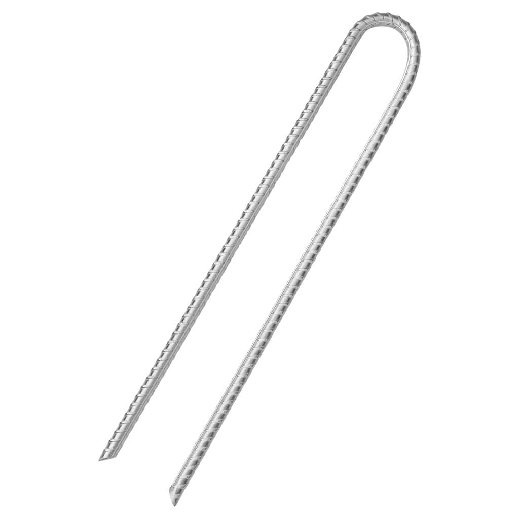 vidaXL Śledzie do namiotu, 12 szt., kształt U, 37 cm, Ø10 mm, stal