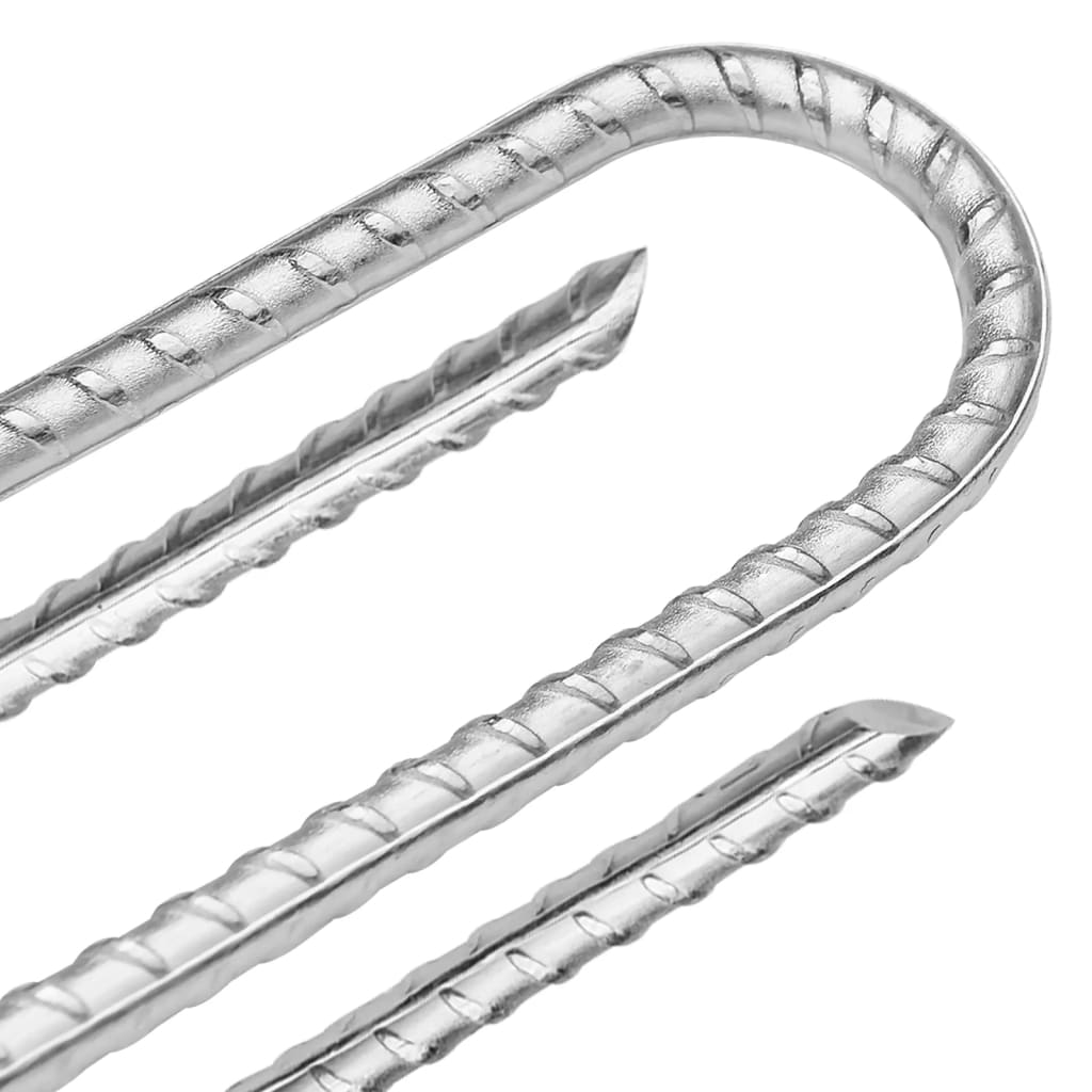 vidaXL Śledzie do namiotu, 6 szt., kształt U, 41,5 cm, Ø12 mm, stal