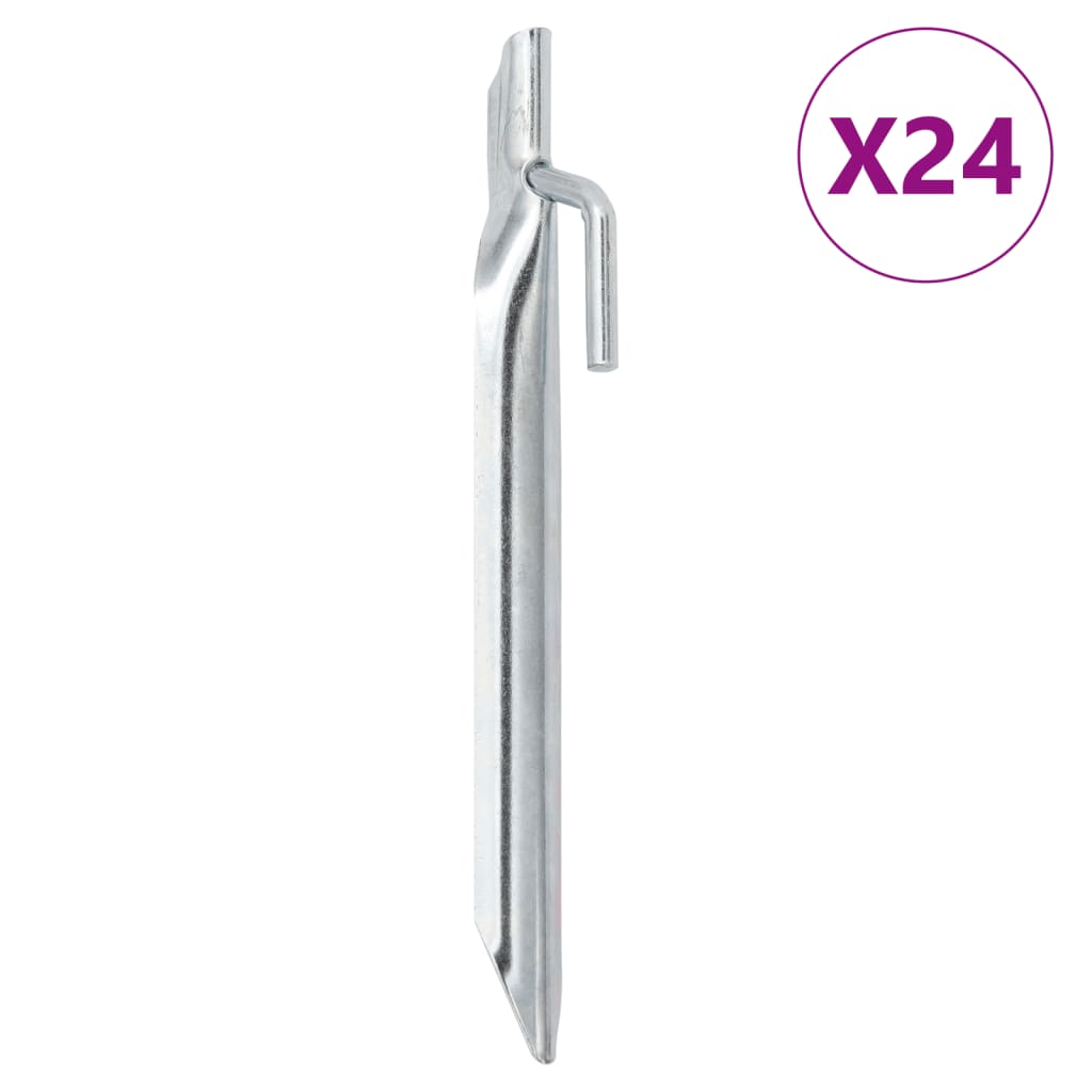 vidaXL Śledzie do namiotu, 24 szt., kształt V, 17 cm, Ø20 mm, stal