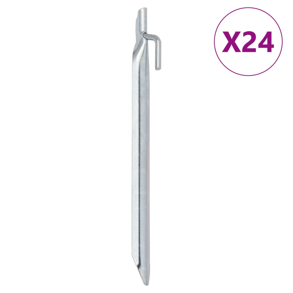 vidaXL Śledzie do namiotu, 24 szt., kształt V, 24 cm, Ø20 mm, stal