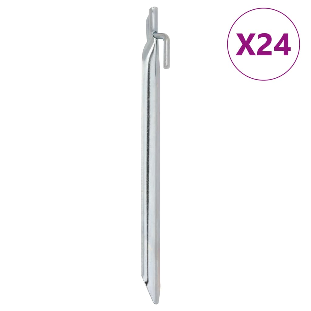 vidaXL Śledzie do namiotu, 24 szt., kształt V, 25 cm, Ø20 mm, stal