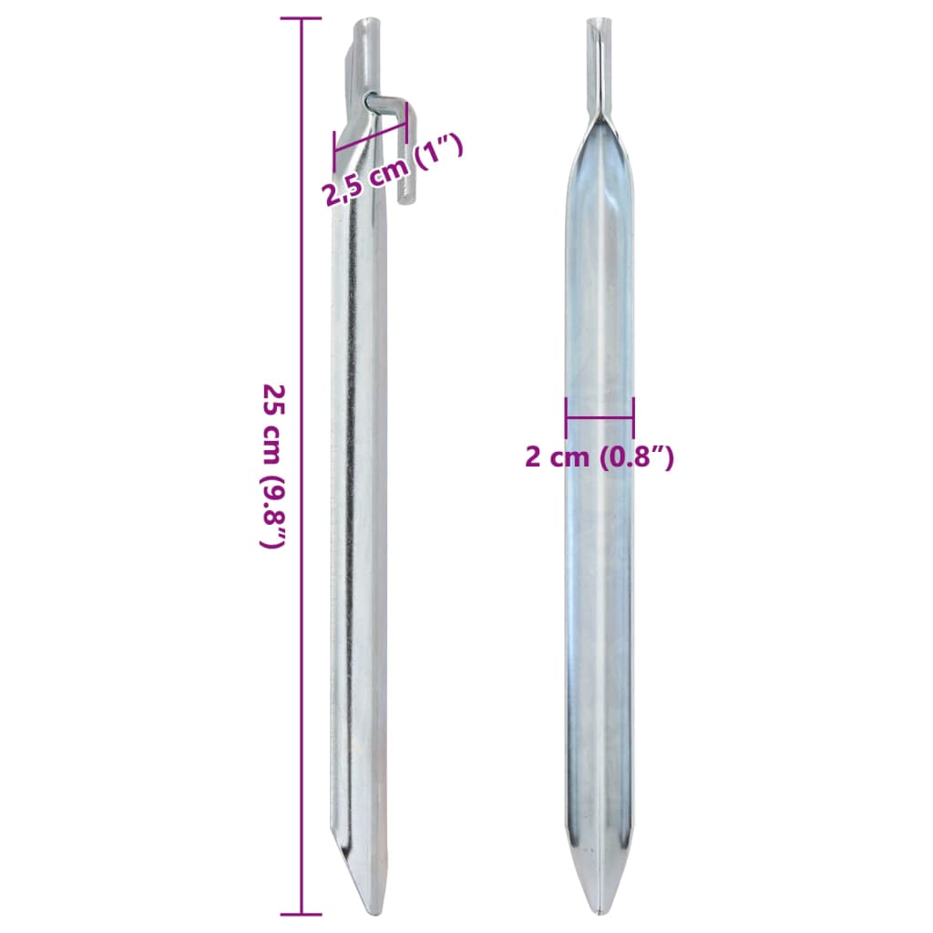 vidaXL Śledzie do namiotu, 24 szt., kształt V, 25 cm, Ø20 mm, stal