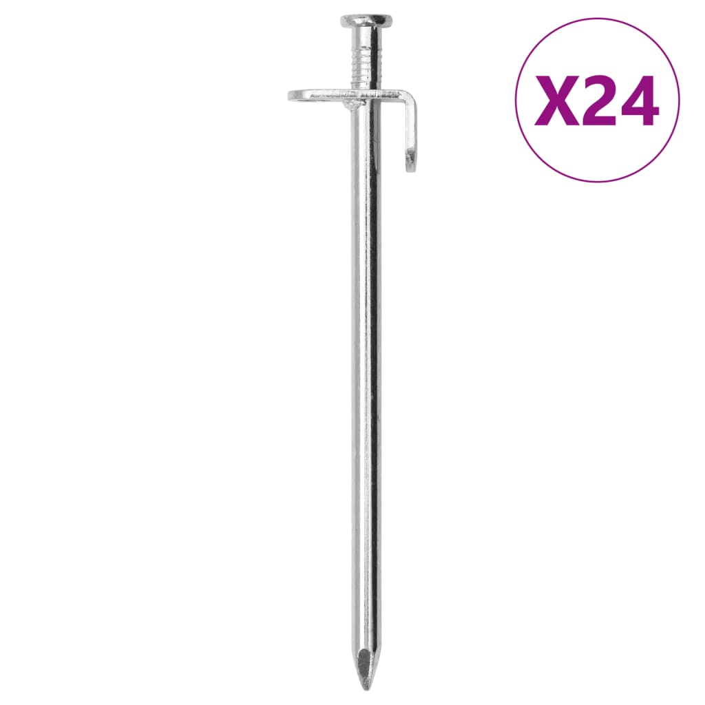 vidaXL Śledzie do namiotu, 24 szt., 19,5 cm, 8 mm, stal galwanizowana
