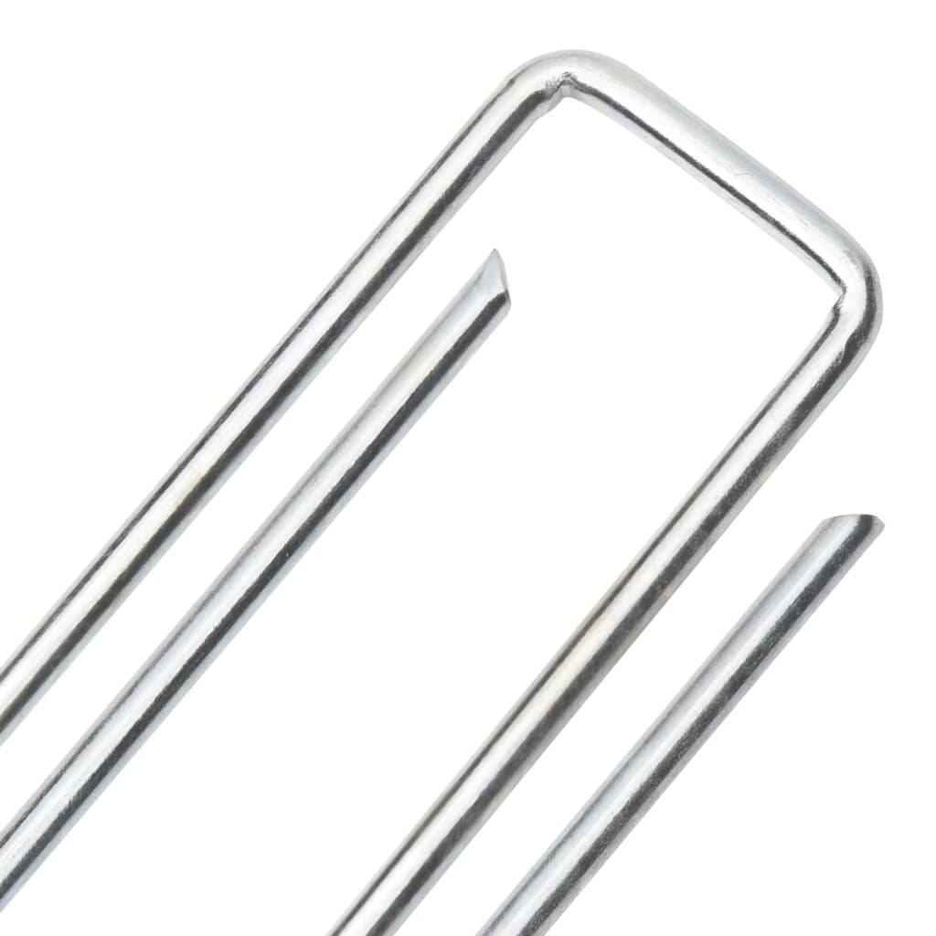 vidaXL Kołki gruntowe w kształcie litery U, 25 szt., 20x4 cm, stal