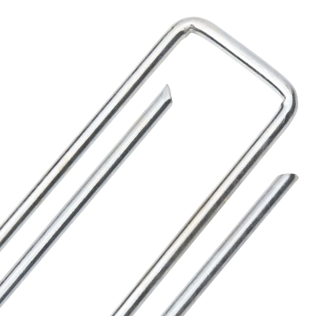 vidaXL Kołki gruntowe w kształcie litery U, 50 szt., 20x4 cm, stal