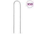vidaXL Kołki gruntowe w kształcie litery U, 50 szt., 15x3,5 cm, stal