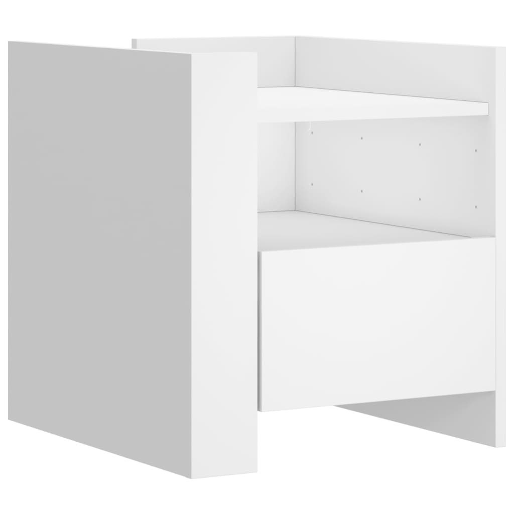 vidaXL Szafka nocna, biała, 45x50x50 cm, materiał drewnopochodny