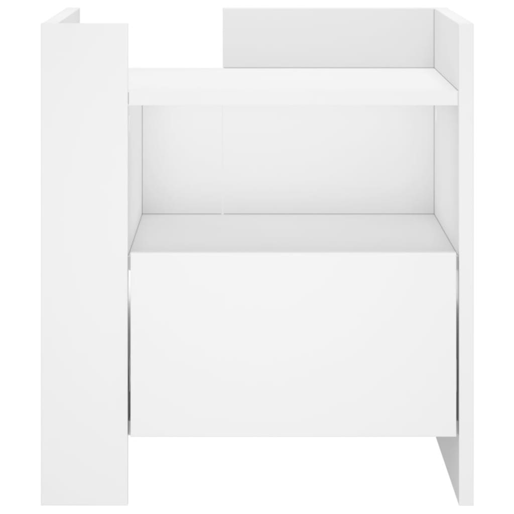 vidaXL Szafka nocna, biała, 45x50x50 cm, materiał drewnopochodny
