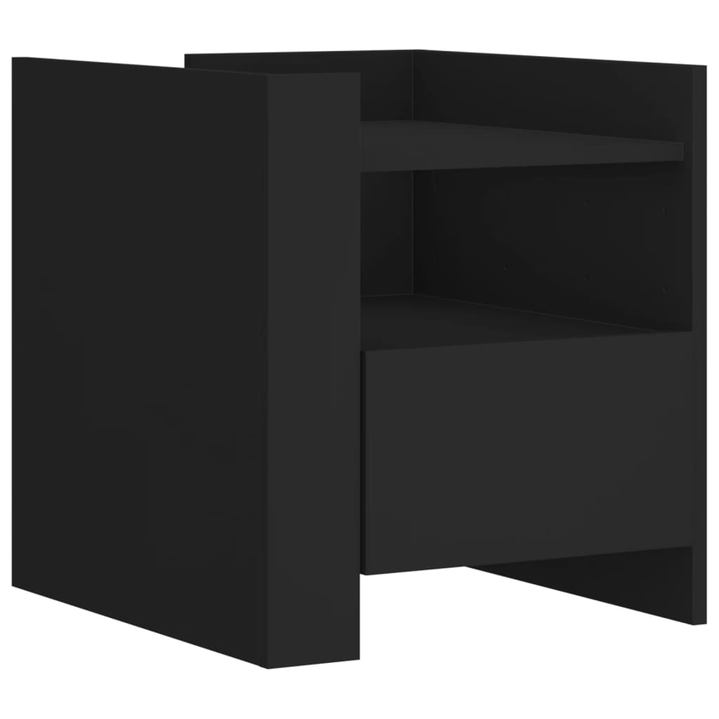 vidaXL Szafka nocna, czarna, 45x50x50 cm, materiał drewnopochodny