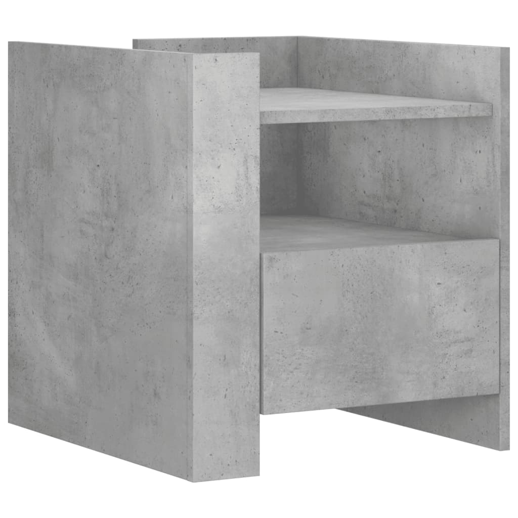 vidaXL Szafka nocna, szary beton, 45x50x50 cm, materiał drewnopochodny