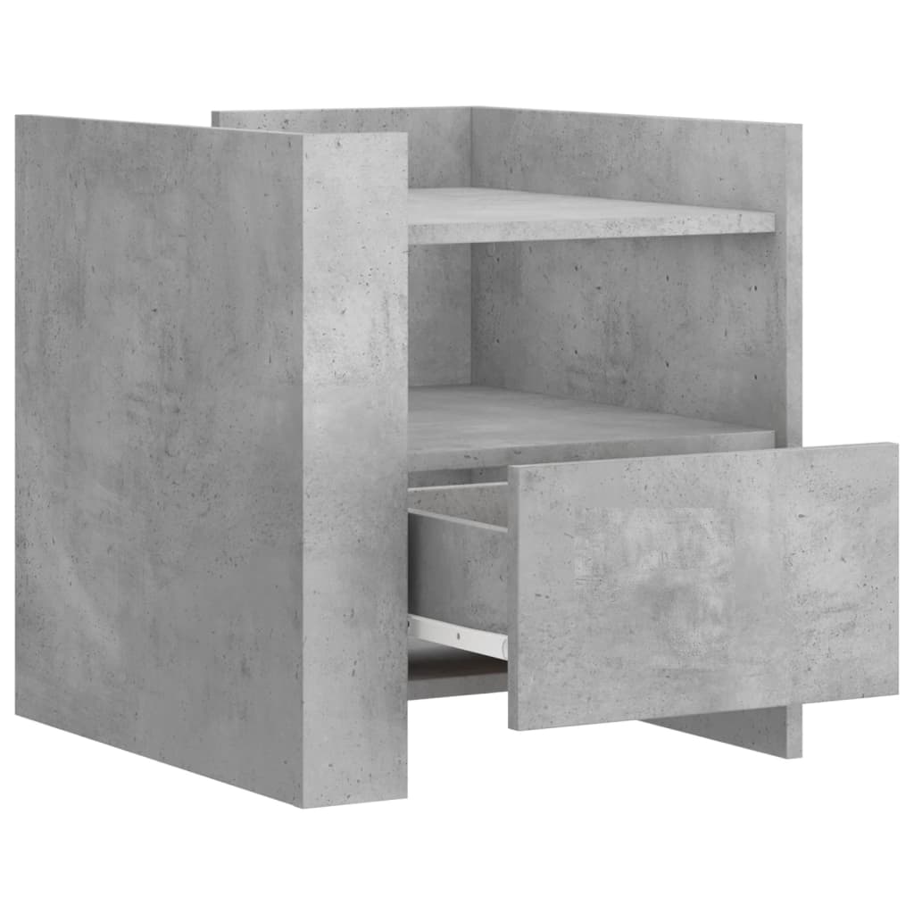 vidaXL Szafka nocna, szary beton, 45x50x50 cm, materiał drewnopochodny