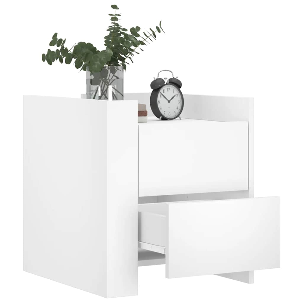 vidaXL Szafka nocna, biała, 45x50x50 cm, materiał drewnopochodny