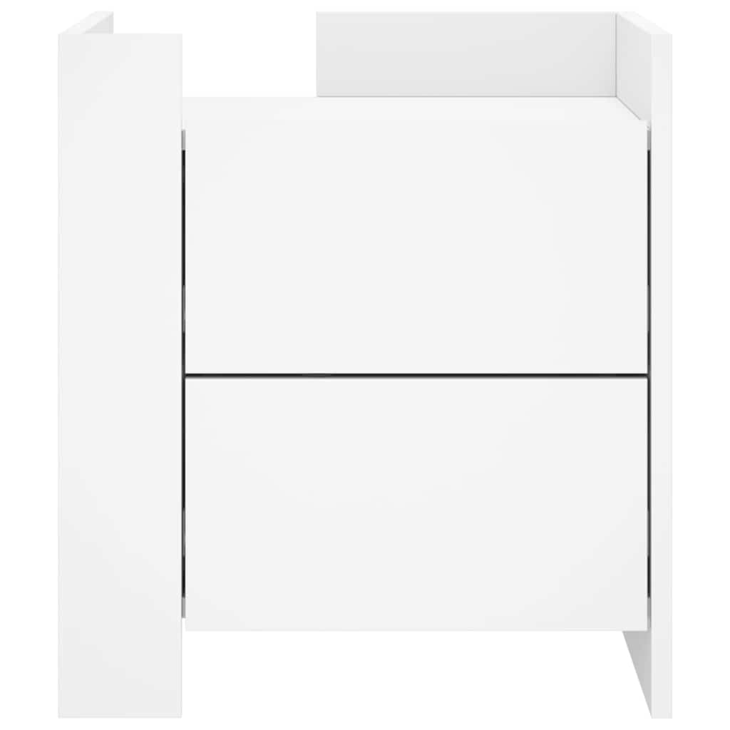 vidaXL Szafka nocna, biała, 45x50x50 cm, materiał drewnopochodny