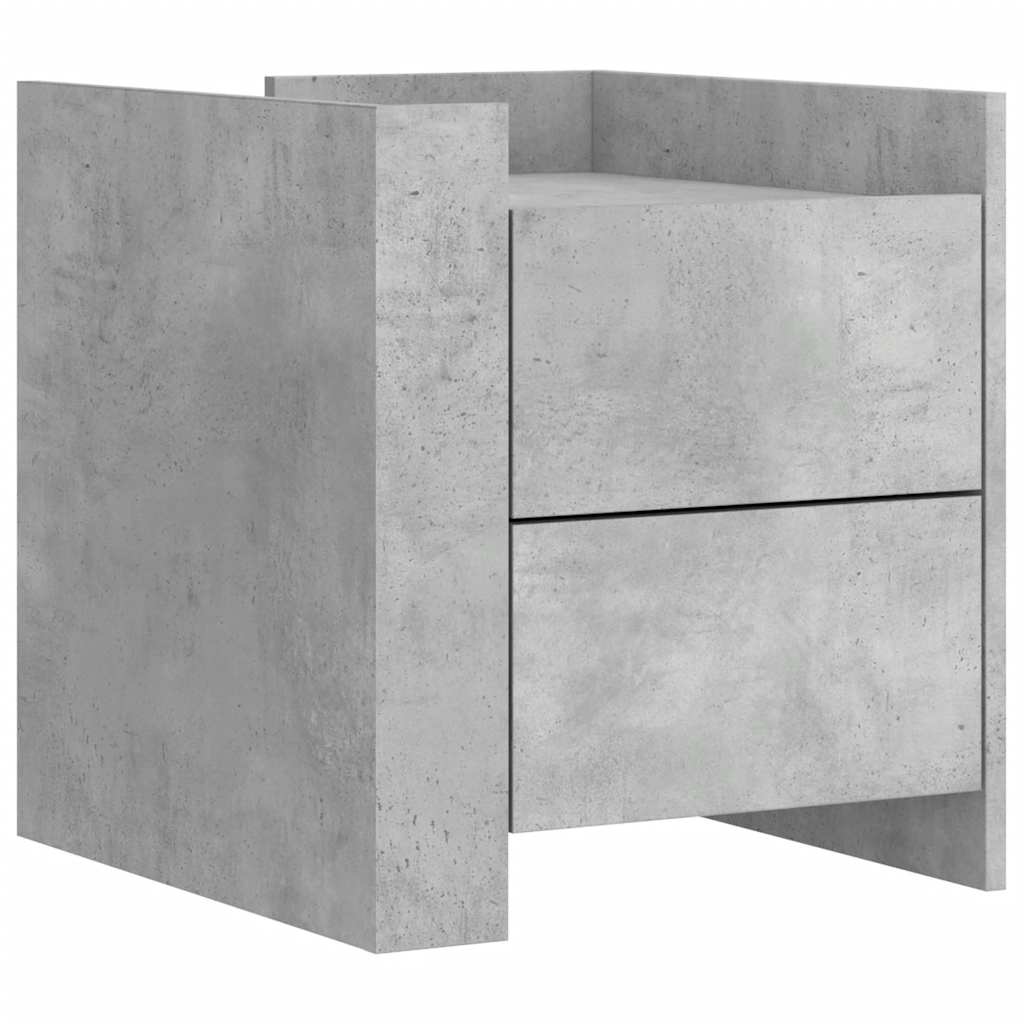 vidaXL Szafka nocna, szary beton, 45x50x50 cm, materiał drewnopochodny
