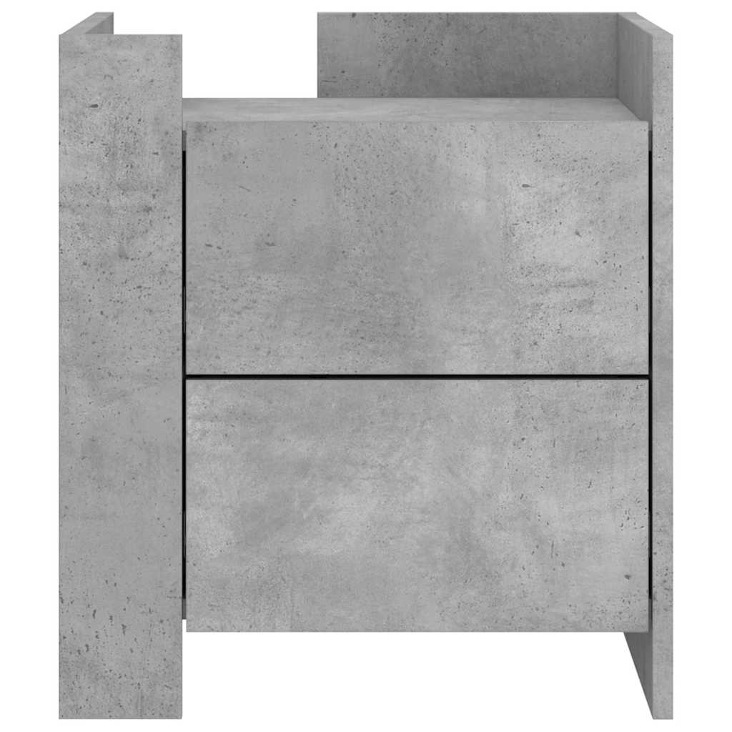 vidaXL Szafka nocna, szary beton, 45x50x50 cm, materiał drewnopochodny
